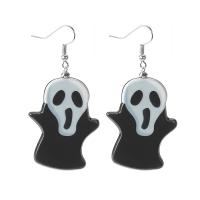 Resin Drop Earring, with Zinc Alloy, Halloween Design & fashion jewelry & for woman 