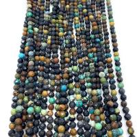 Perles en Turquoise naturelle, Turquoise africain, Rond, DIY & normes différentes pour le choix & facettes, couleurs mélangées Environ 38 cm, Vendu par brin