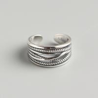 Sterling Silver Finger Ring, 925 Sterling Silver, Antique finish, fashion jewelry & for woman, 10.5mm, Inner Approx 17mm 
