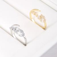 Anilo de dedo de latón, metal, chapado, Joyería & para mujer & con diamantes de imitación, más colores para la opción, Vendido por UD