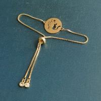 Titanium Steel Bracelet & Bangle, Flat Round, Vacuum Ion Plating, fashion jewelry & for woman Approx 18 cm 