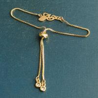 Titanium Steel Bracelet & Bangle, Alphabet Letter, Vacuum Ion Plating, fashion jewelry & Unisex Approx 18 cm 