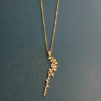 Titanium Steel Jewelry Necklace, Leaf, Vacuum Ion Plating, fashion jewelry & for woman Approx 50 cm 