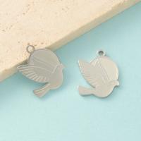 Stainless Steel Animal Pendants, 304 Stainless Steel, Dove, polished, DIY, 18.8mm [