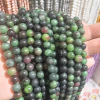 Perles en rouge vert, Rubis en Zoïsite, Rond, DIY & normes différentes pour le choix, vert, Vendu par brin