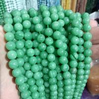 Single Gemstone Beads, Angelite, Round, DIY, green 