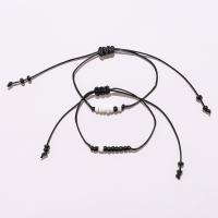 Glass Seed Beads Bracelets, Wax Cord, with Seedbead, handmade, 2 pieces & fashion jewelry & Unisex Approx 16-26 cm 