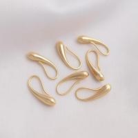 Brass Hook Earwire, real gold plated, for woman, golden 