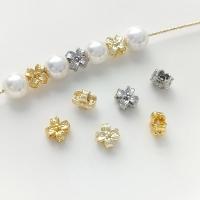 Entretoise de perles en laiton, Trèfle à quatre feuilles, Plaqué d'or, DIY, plus de couleurs à choisir, 6mm Environ 1mm, Vendu par PC[