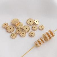 Brass Spacer Beads, real gold plated, DIY & micro pave cubic zirconia, golden [