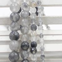 Gemischte Farbe Quarz Perlen, Cloud-Quarz, rund, poliert, DIY & verschiedene Größen vorhanden & facettierte, Länge:ca. 37 cm, verkauft von Strang