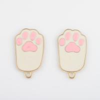 Zinc Alloy Enamel Pendants, Claw, gold color plated, DIY, white Approx 2mm, Approx [