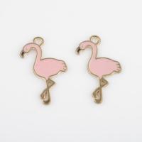 Zinc Alloy Enamel Pendants, Bird, gold color plated, DIY, pink Approx 2mm, Approx [