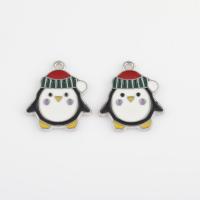 Zinc Alloy Enamel Pendants, Penguin, silver color plated, DIY, mixed colors Approx 1.4mm, Approx [