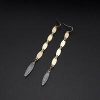 Quartz Earring, Brass, with Clear Quartz, fashion jewelry & for woman, 100mm 