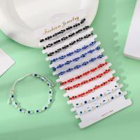 Evil Eye Jewelry Bracelet, Glass Beads, with Cotton Thread, Adjustable & for woman & enamel, mixed colors Approx 18 cm 