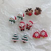 Pendientes de Navidad, resina, Diseño de Navidad & Lindo & diferentes estilos para la opción, más colores para la opción, 23mm, Vendido por Par