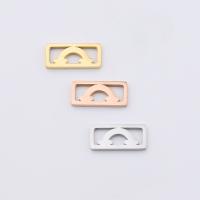 Stainless Steel Pendants, 304 Stainless Steel, Square, polished, DIY & hollow 