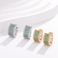 Cubic Zirconia Micro Pave Brass Earring, with Cubic Zirconia, plated, fashion jewelry & for woman 