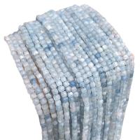 Aquamarin Perlen, Quadrat, poliert, DIY, 4-5mm, ca. 70-90PCs/Strang, verkauft von Strang