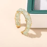 Латунный перстень драгоценных камней , Полудрагоценный камень, с Латунь, различные материалы для выбора & Женский, 4mm, размер:6-8, продается PC