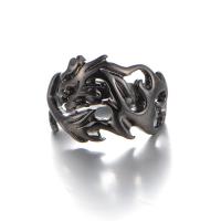 Titanium Steel Finger Ring, Dragon, plated & for man US Ring 