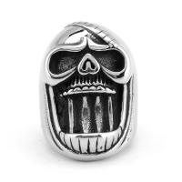Stainless Steel Finger Ring, 304 Stainless Steel, Skull, vintage & for man, original color, US Ring 