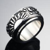Anillo de dedo de acero Titanium de, Partículas de acero, sol, chapado, rotativo & estilo punky & diverso tamaño para la opción & para hombre, más colores para la opción, 11mm, tamaño:7-13, Vendido por UD