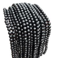 Single Gemstone Beads, Coal Quartz Stone, Round, polished, DIY black 
