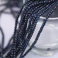 Naturel d'eau douce perles, perle d'eau douce cultivée, Légèrement rond, DIY, noire, 4-5mm Environ 38 cm, Vendu par brin