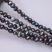 Keshi Cultured Freshwater Pearl Beads, DIY, black, 4-5mm Approx 36 cm 