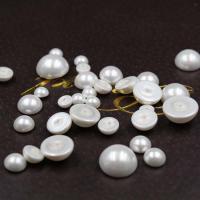 art d'ongle d'argile polymère , perle de verre, dôme, DIY & normes différentes pour le choix, blanc Vendu par sac
