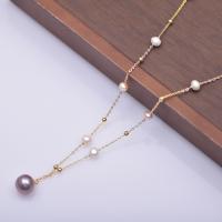Freshwater Pearl, with Brass, with 5cm extender chain, fashion jewelry & for woman, 5-6mm,11-12mm Approx 45 cm 