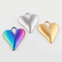 pendentifs de cœur en inox , Acier inoxydable 304, coeur, Placage ionique sous vide, Vintage & DIY, plus de couleurs à choisir Environ 5mm, Vendu par PC