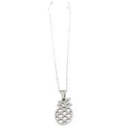 Titanium Steel Jewelry Necklace, Pineapple, polished, fashion jewelry & Unisex silver color 