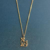 Titanium Steel Jewelry Necklace, Cat, Vacuum Ion Plating, fashion jewelry & Unisex Approx 50 cm 