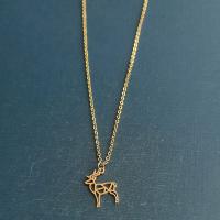 Titanium Steel Jewelry Necklace, Deer, Vacuum Ion Plating, fashion jewelry & Unisex Approx 50 cm 