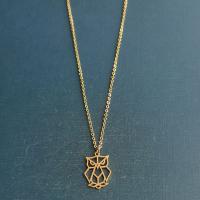 Titanium Steel Jewelry Necklace, Owl, Vacuum Ion Plating, fashion jewelry & Unisex Approx 50 cm 