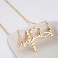 Zinc Alloy Necklace, Electrocardiographic, plated, for woman 