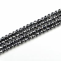 Single Gemstone Beads, Terahertz Stone, Round, DIY, black, 10mm mm 