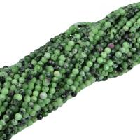 Рубин в цоизит, Красно-зеленый нефрит, Круглая, DIY & разный размер для выбора, зеленый, длина:Приблизительно 380 мм, продается Strand
