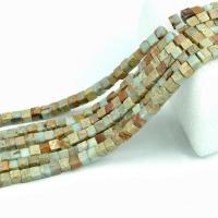 Бусины из одного камня, Джаспер Аква терра, Квадратная форма, DIY длина:Приблизительно 400 мм, продается Strand