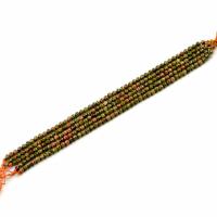 Unakite Beads, Round, DIY green Approx 200 mm 