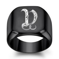 Stainless Steel Finger Ring, 304 Stainless Steel, plated, fashion jewelry  & for man, black 