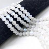Perles Pierre de lune, Moonstone, Rond, poli, normes différentes pour le choix, blanc, 36-37.2CM, Vendu par brin