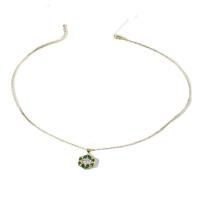 Cubic Zircon Micro Pave Brass Necklace, plated, micro pave cubic zirconia & for woman & enamel 