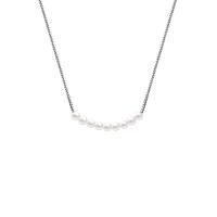 Sterling Silber Schmuck Halskette, 925 Sterling Silber, mit Kunststoff Perlen, poliert, für Frau, keine, Länge:ca. 45 cm, verkauft von PC