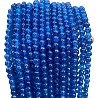Knistern Quarz Perlen, rund, poliert, DIY & verschiedene Größen vorhanden, blau, verkauft von Strang