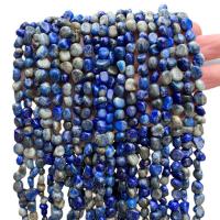 Natürlichen Lapislazuli Perlen, Klumpen, poliert, DIY, beads length 6-8mm, ca. 45-65PCs/Strang, verkauft von Strang