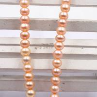 Natural Freshwater Pearl Loose Beads, Slightly Round, DIY, pink, 7-8mm Approx 40 cm 